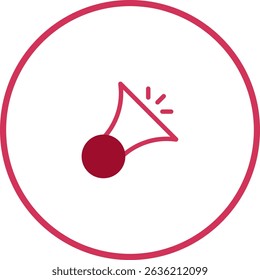 Simple red vector illustration of a horn, perfect for alert or announcement