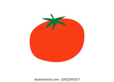Simple red vector tomato illustration