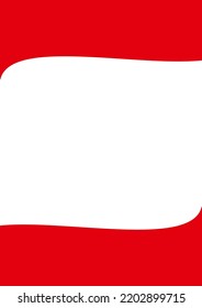 Simple red wavy frame. Empty space for text, picture. Advertising, banner, cover. Business sheet.