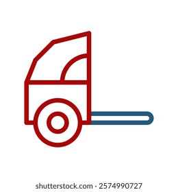 Simple Red Wheelbarrow Icon icon design
