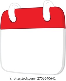 Simple red and white calendar