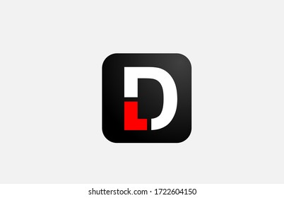 simple red white D alphabet letter logo icon design for company and business