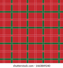 Simple red white green twill plaid checkered pattern for christmas clothing/gift wrap/decor/textile/fabric