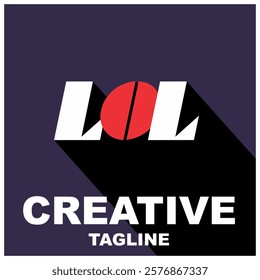 Simple red and white LOL letters vector, bold concept, product name logo design.