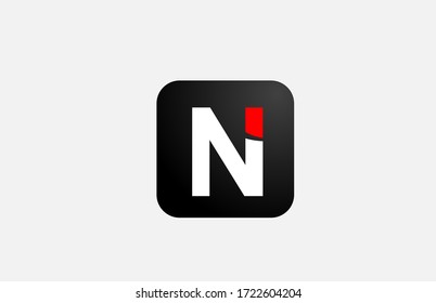 simple red white N alphabet letter logo icon design for company and business
