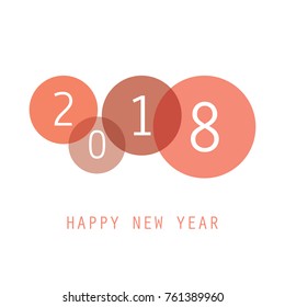 Simple Red and White New Year Card, Cover or Background Design Template - 2018