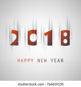 Simple Red and White New Year Card, Cover or Background Design Template - 2018