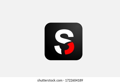 simple red white S alphabet letter logo icon design for company and business