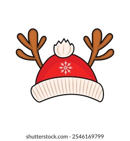 simple red and white santa claus hat vector