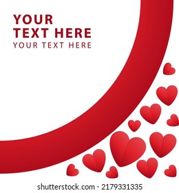 Simple red white theme with love and circle for background.