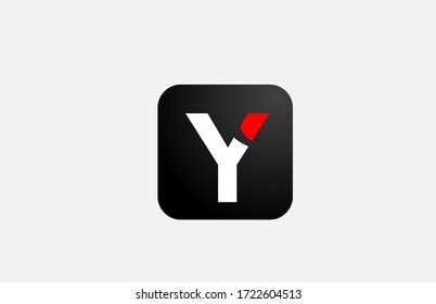 simple red white Y alphabet letter logo icon design for company and business