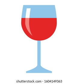 Simple red wine icon in a glass - Vector