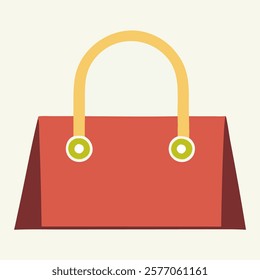 simple red women handbag vector illustration