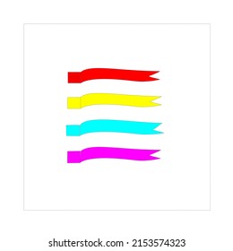 simple red, yellow, blue and purple ribbon craft, used for text and price tags