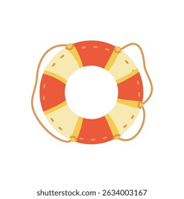 Simple Red and Yellow Lifebuoy Vector Illustration for Safety