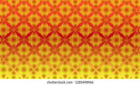 Simple red, yellow and orange gradient vector background with triangles and squares on top in a pattern 