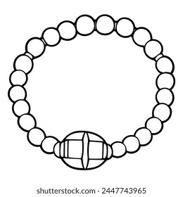 Simple and refined outline vector icon of a pearl bracelet, suitable for various graphic design applications.