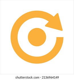 Simple refresh icon in orange color. Vector illustration