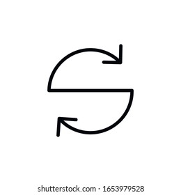 Simple refresh line icon. Stroke pictogram. Vector illustration isolated on a white background. Premium quality symbol. Vector sign for mobile app and web sites.