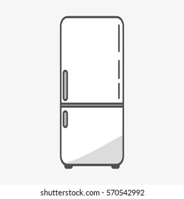 Simple refrigerator icon in flat style. Vector illustration.
