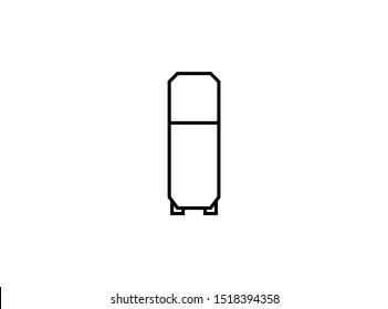 Simple Refrigerator Icon in Line Style. Vector Illustration.