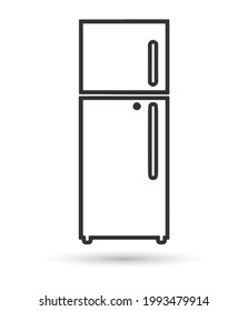 Simple Refrigerator Icon. Vector Illustration