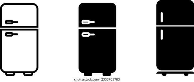 Simple Refrigerator Icons collection. Electronic and equipment icon set.. Vector Illustration