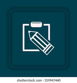 Simple registration. tablet with paper. icon. vector design