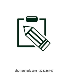 Simple registration. tablet with paper. icon. vector design