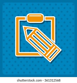 Simple registration. tablet with paper icon, vector illustration. Modern design. Flat design style