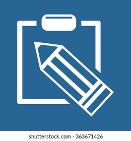 Simple registration. tablet with paper icon, vector illustration. Modern design. Flat design style