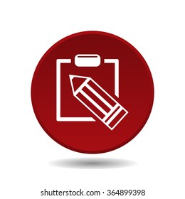 Simple registration. tablet with paper icon, vector illustration. Modern design. Flat design style