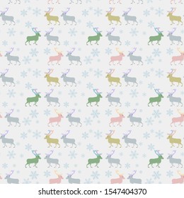 Simple reindeer illustration, colorful background pattern