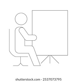 Simple Related Vector Line Icon. Contains such Icon as Business Meeting, Workplace, Office Building, Reception Desk and more. Editable Stroke.Vector illustration flat style Eps 10. 