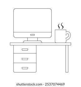 Simple Related Vector Line Icon. Contains such Icon as Business Meeting, Workplace, Office Building, Reception Desk and more. Editable Stroke.Vector illustration flat style Eps 10. 