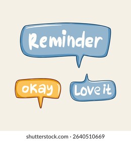 simple reminder pop up include other text for daily planner, schedule, remind vector illustration