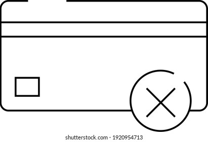 simple remove credit card icon vector isolated on white background