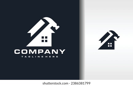 simple repair home hammer logo