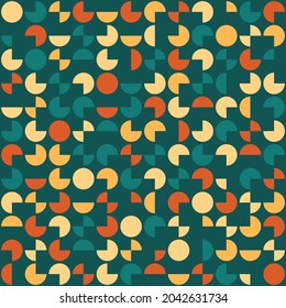 simple repetitive background. segments of circles. vector seamless pattern. abstract geometric shapes. fabric swatch. wrapping paper. continuous print. design element for textile, home decor, apparel 