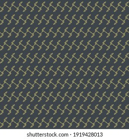 Simple patrón repetitivo, en azul y verde, consistente en una cadena de signos. Diseño textil.