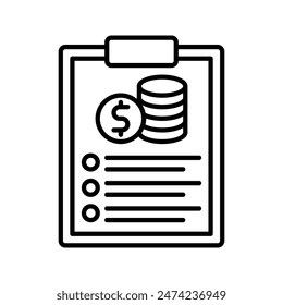simple report icon with outline style
