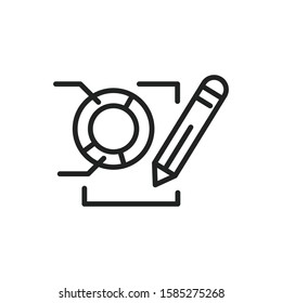 Simple report line icon. Stroke pictogram. Vector illustration isolated on a white background. Premium quality symbol. Vector sign for mobile app and web sites.