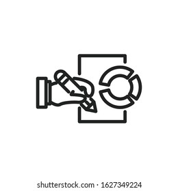 Simple report line icon. Stroke pictogram. Vector illustration isolated on a white background. Premium quality symbol. Vector sign for mobile app and web sites.