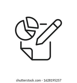Simple report line icon. Stroke pictogram. Vector illustration isolated on a white background. Premium quality symbol. Vector sign for mobile app and web sites.