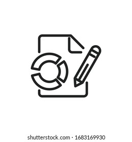 Simple report line icon. Stroke pictogram. Vector illustration isolated on a white background. Premium quality symbol. Vector sign for mobile app and web sites.