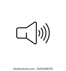 Simple Representation Of A Speaker Sound Icon With Three Sound Waves