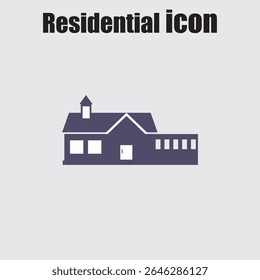 Simple residential icon displays a house design, perfect for real estate or construction projects needing a clear symbol.