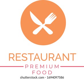 Simple restaurant logo design illustration, With fork and knife, Can be used for many purpose.