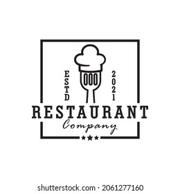 Simple restaurant logo with a simple and minimalist.