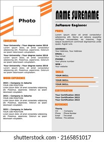 simple resume cv template design
